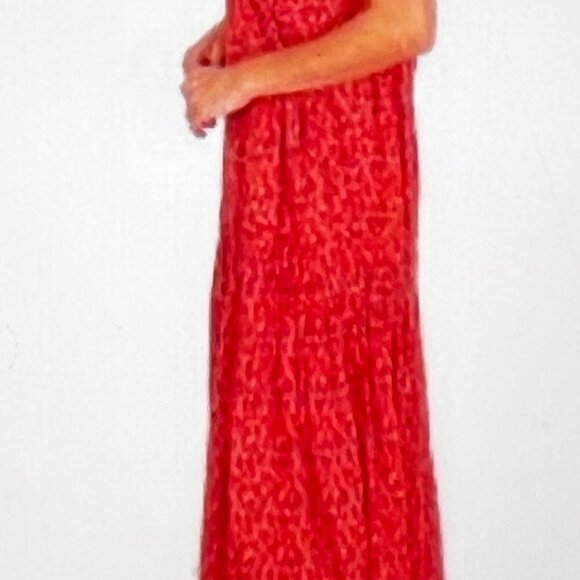 NWT Joie Red Bondi Tiered Maxi Dress Tea Rose Size Small - Picture 2 of 10
